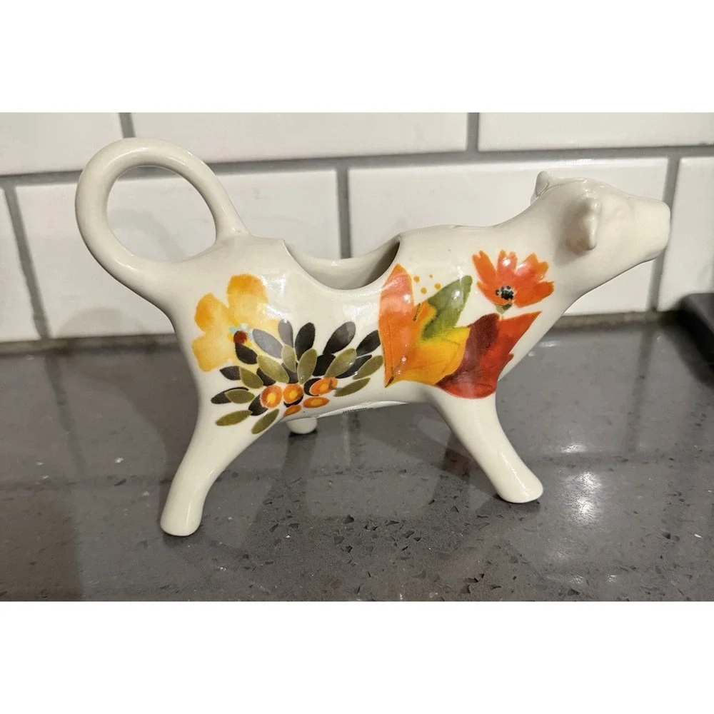 Vtg Pioneer Woman Timeless Floral Cow Creamer Discontinued (Mint w/ Sticker)